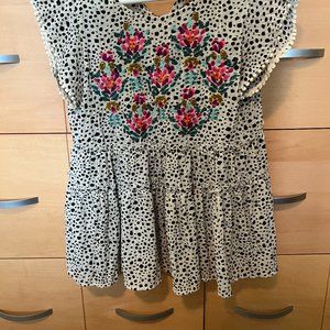 Embroidered Mod Boutique Blouse Cheetah Embroidered